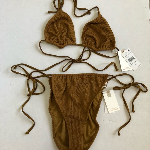 Good American Other - Good American Tiny Ties Bikini Top Swimsuit in Bronze - Size 5/6 XXL- NWT set